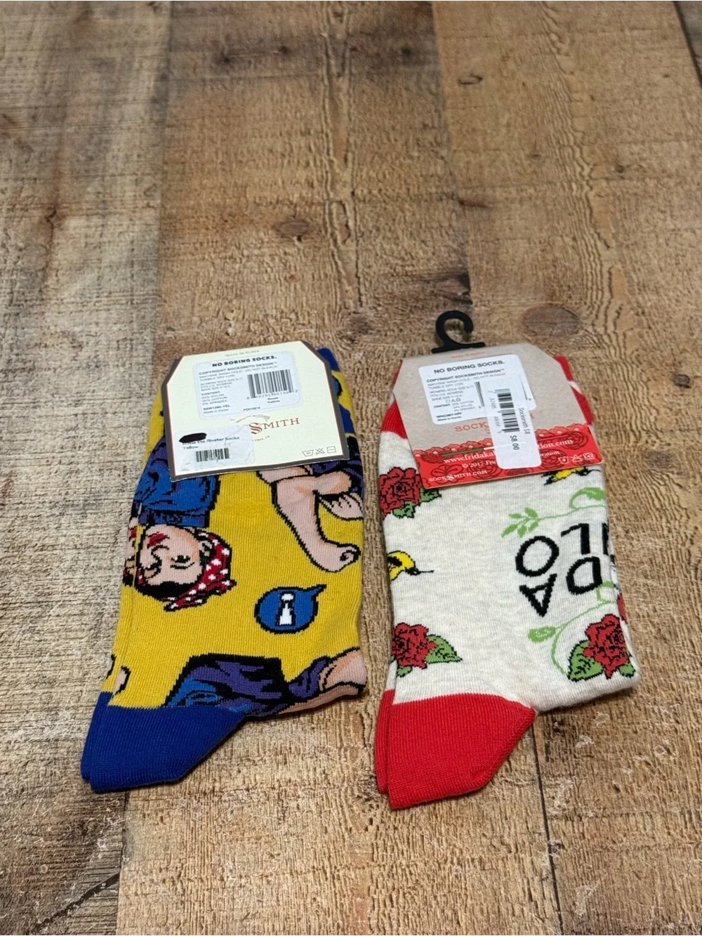 Socksmith Women’s Graphic Crew Socks Bundle – Rosie the Riveter + Frida Kahlo |